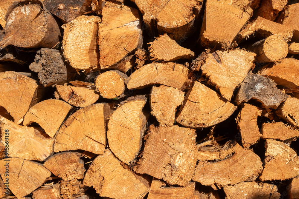 Pile of dry chopped firewood prepared for winter. Natural background. Pile of dry chopped firewood prepared for winter. Natural background.