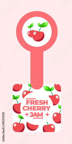 Cherry label design tamper proof  suitable for jar, packaging, stickers and packaging products label