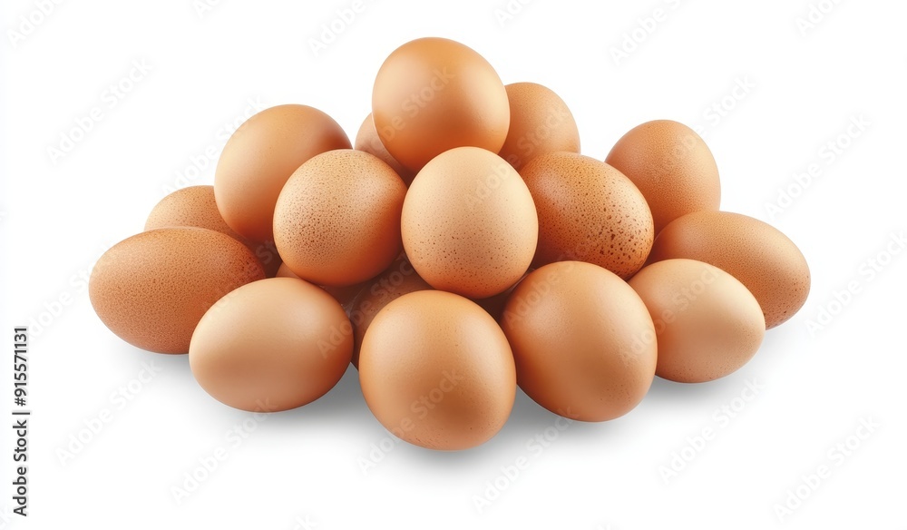 The background is white and the eggs are brown. The background is white and the eggs are brown.