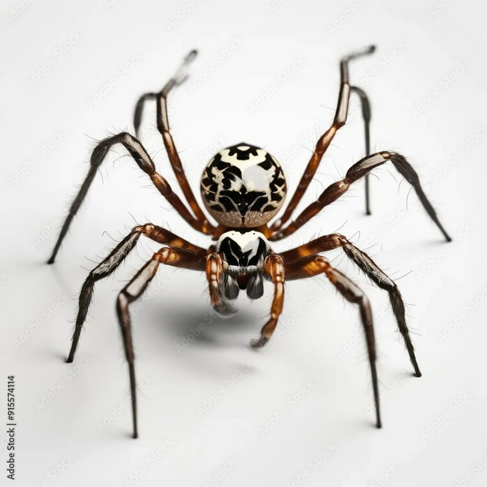 Detailed and Realistic Spider on White Background Highlighting Intricate Natural Textures Detailed and Realistic Spider on White Background Highlighting Intricate Natural Textures