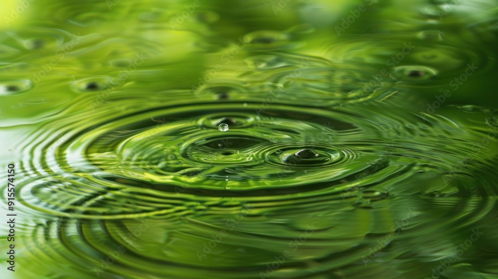 Water Droplet Ripples in Green Water Droplet Ripples in Green