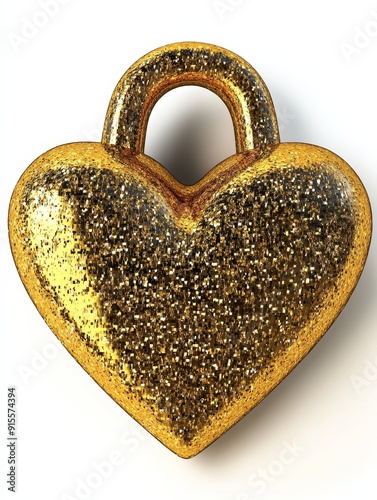 A white background with ket gold jewelry and a heartlock PNG. photo