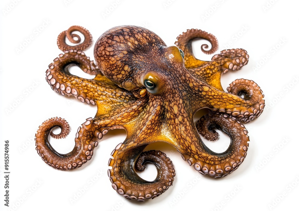 Obraz premium An underwater photo of an octopus marine fish in PNG format.