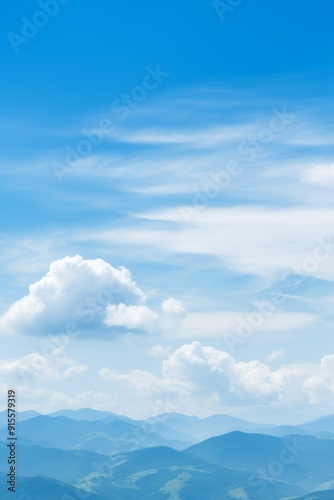 Serene landscapes with mountains and clear blue skies on sunny days.