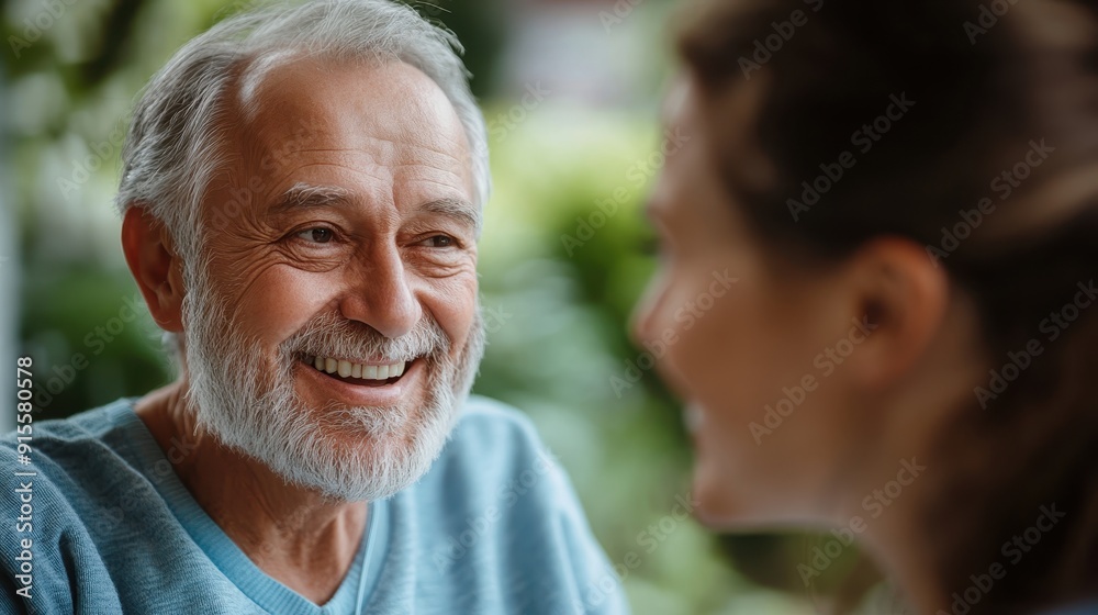 Elderly patient discussing dental health with a dental assistant, caring environment, senior dental care Elderly patient discussing dental health with a dental assistant, caring environment, senior dental care