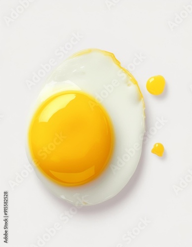 fried egg on white background