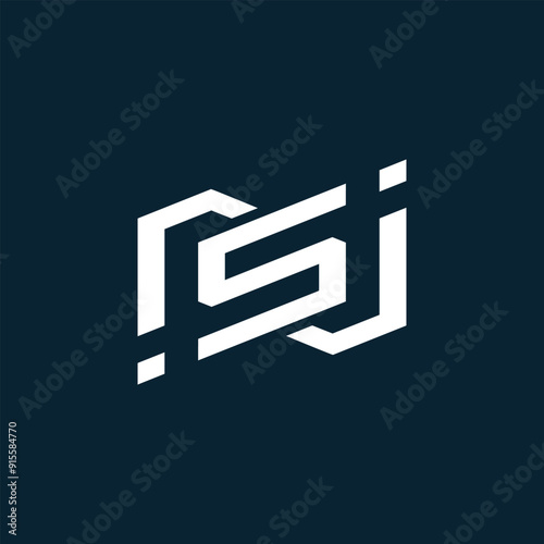 Letter S J logo design. creative minimal monochrome monogram symbol. Universal elegant vector emblem. Premium business logotype. Graphic alphabet symbol for corporate identity