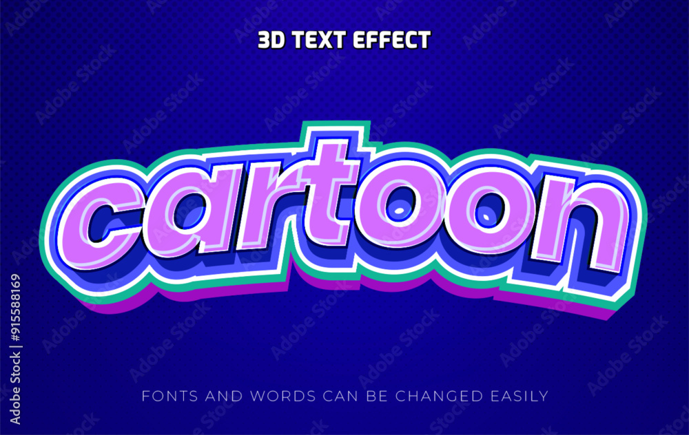 Obraz premium Cartoon 3d editable text effect style