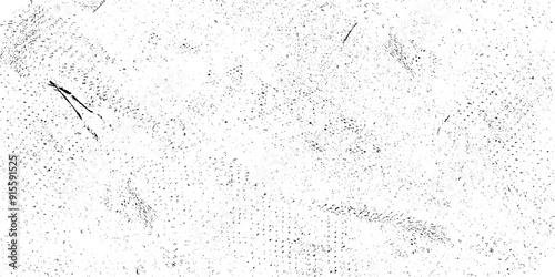 Abstract dust particle and dust grain texture on white background, dirt overlay or screen effect use for grunge background vintage style. Vector grunge overlay texture. Black and white background.