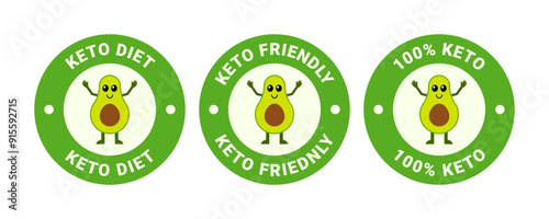 Keto Logo Set Vector Illustration