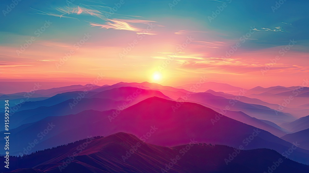A breathtaking sunset over misty mountains, showcasing vibrant colors and serene landscape, perfect for nature lovers and travel enthusiasts. A breathtaking sunset over misty mountains, showcasing vibrant colors and serene landscape, perfect for nature lovers and travel enthusiasts.