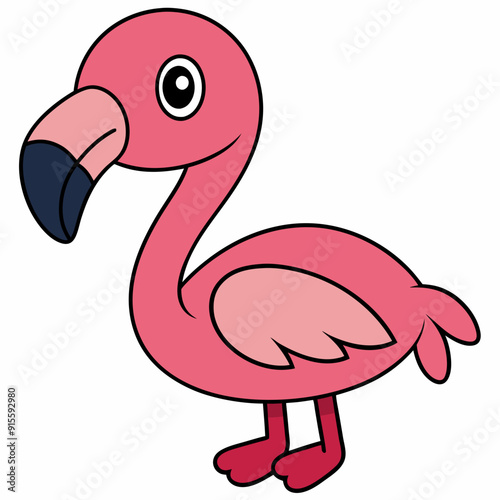 Flamingo isolated on white, flamingo vector illustration, bird on a branch vector art, flamingo silhouette, bird vector icon, flamingo on a branch vector, eps, flamingo on a branch cartoon photo