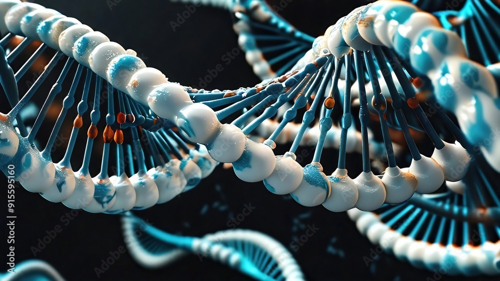 DNA como pilar de la genética humana, con su doble hélice, vista ...
