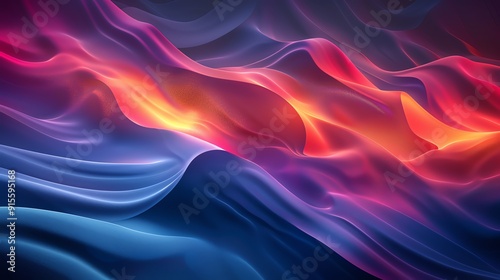 Wallpaper Mural Abstract colorful flowing wave pattern in vibrant shades of red, orange, and blue. Modern digital art design creating a dynamic visual effect. Torontodigital.ca