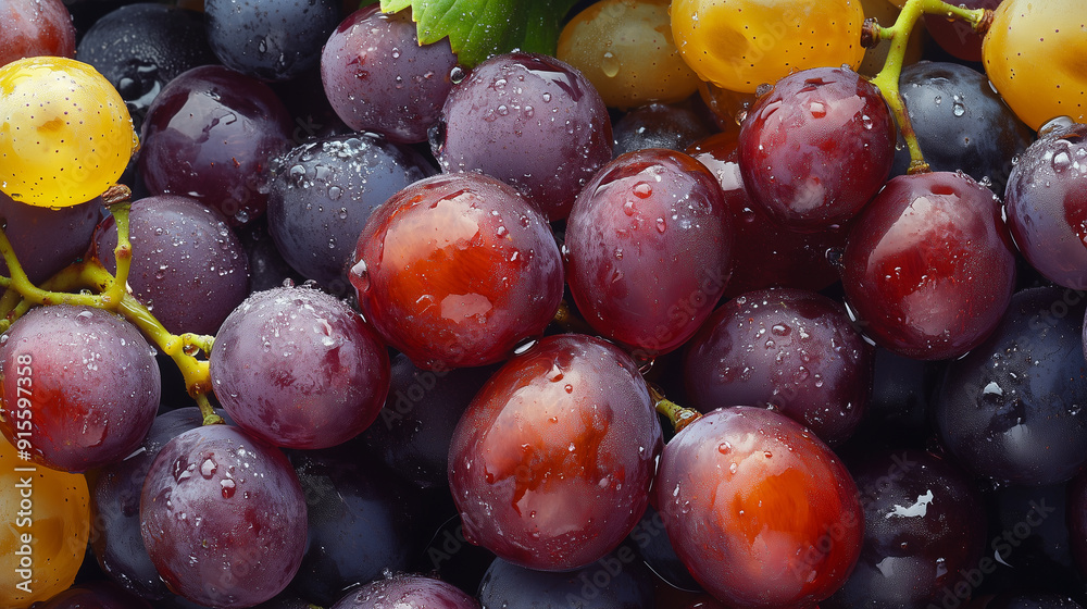 Fototapeta premium In Focus: Extreme Close-Up of Grapes