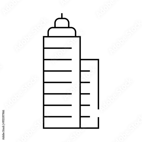 skyscraper building line icon vector. skyscraper building sign. isolated contour symbol black illustration