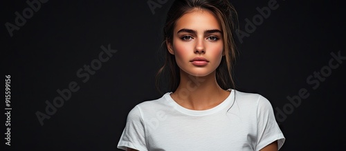 Studio portrait of a lovely...