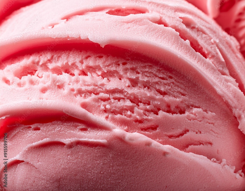 Fototapeta premium Strawberry flavor gelato - full frame background banner detail. Close up of a surface texture