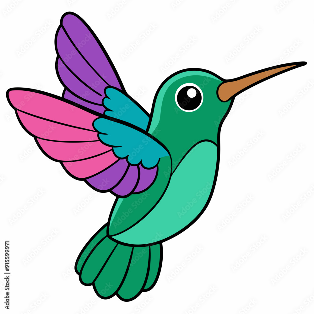 Obraz premium Hummingbird isolated on white, hummingbird vector illustration, bird on a branch vector art, hummingbird silhouette, bird vector icon, hummingbird on a branch line art, eps, hummingbird on a branch ca