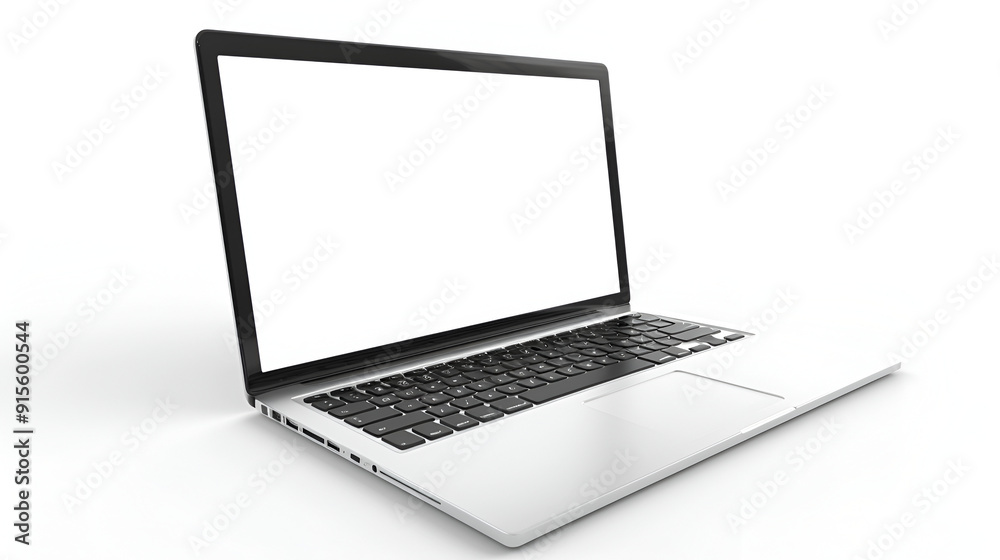 modern laptop computer isolated on the white background ,Laptop in a metal case with a white blank screen, The laptop on the table modern laptop computer isolated on the white background ,Laptop in a metal case with a white blank screen, The laptop on the table