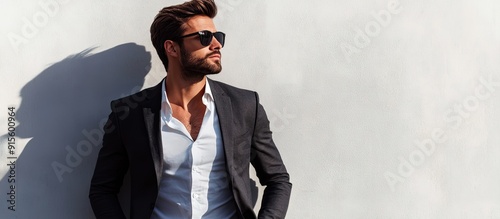 Stylish man standing outsid...