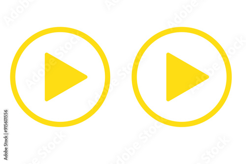 Play Button Icon Circle | Start Buttons Illustration | Video Audio Player Navigate Symbol | Arrow Logo | Game Begin Sign | Isolated | Variations