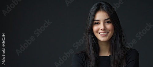 Grinning female employee. w...