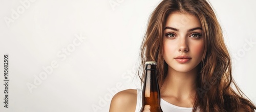 Young woman with a beer bot...