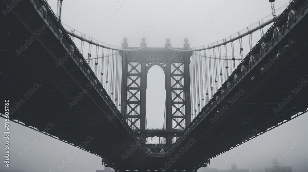 Fototapeta premium Foggy Bridge View.