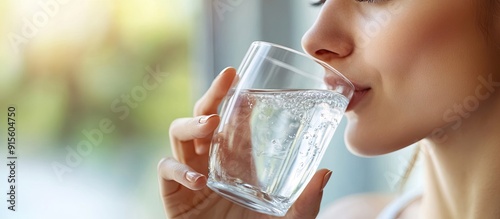 Drinking water close up ima...