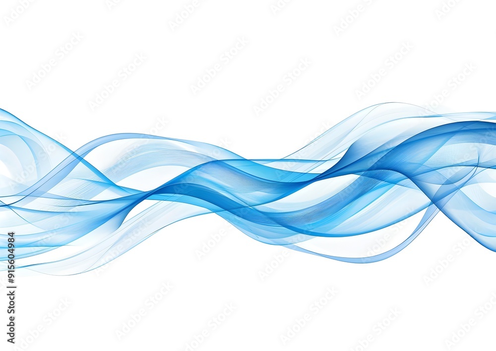 Abstract blue wave line on white background vector illustration, with no text. High 8k resolution, with white space at the top and bottom of the frame. Abstract blue wave line on white background vector illustration, with no text. High 8k resolution, with white space at the top and bottom of the frame.
