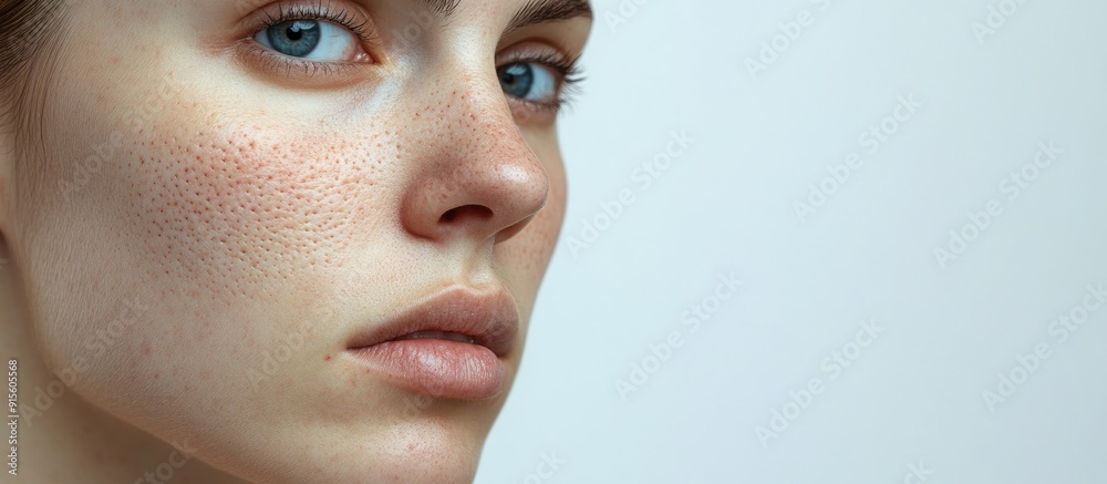 Close up of a woman s facial and body skin showing acne and other skin issues. with copy space image. Place for adding text or design Close up of a woman s facial and body skin showing acne and other skin issues. with copy space image. Place for adding text or design