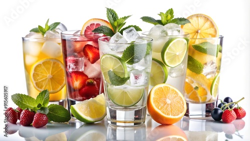 fruit cocktail with ice