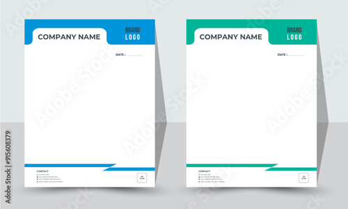 Professional Corporate Letterhead Design: Tailored Vector Templates, Unique Company Letterhead Template.