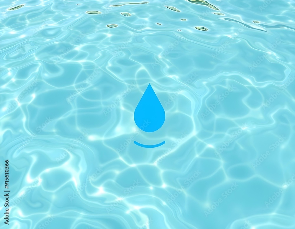 a vibrant blue water symbol centered on an abstract background of swirling water patterns and reflections create with ai a vibrant blue water symbol centered on an abstract background of swirling water patterns and reflections create with ai