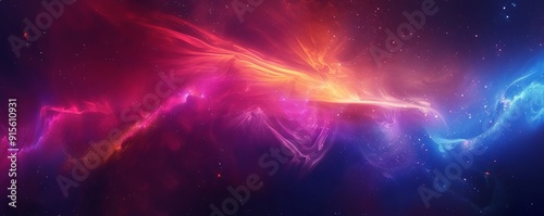 Abstract space scene with cosmic colors, 4K hyperrealistic photo