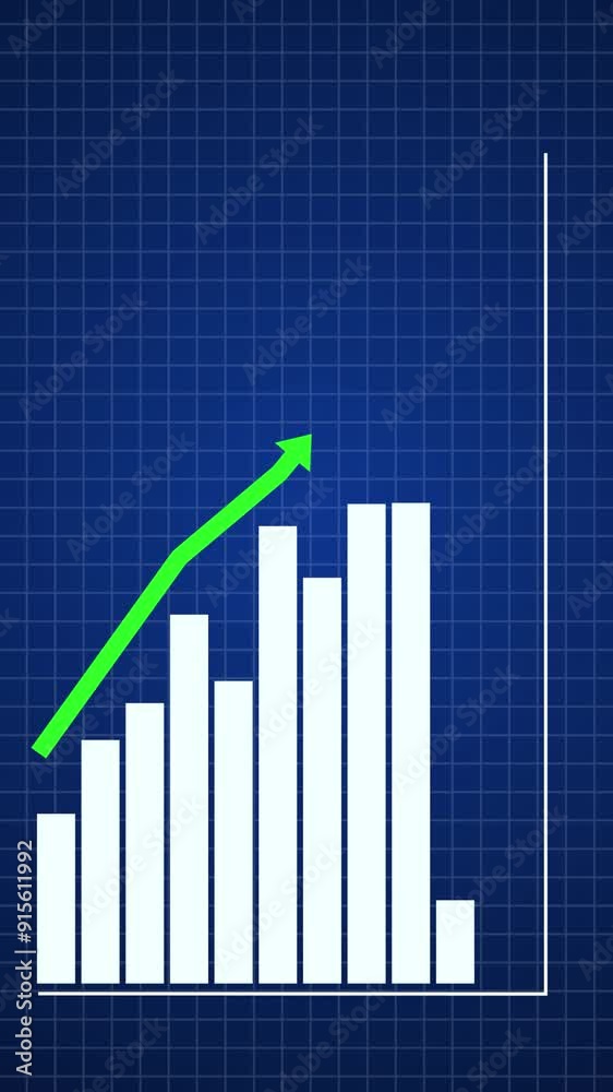 business graph with arrow on the screen business graph with arrow on the screen
