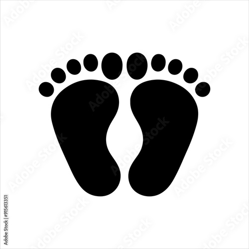 Baby feet silhouette icon vector illustration design on white background.