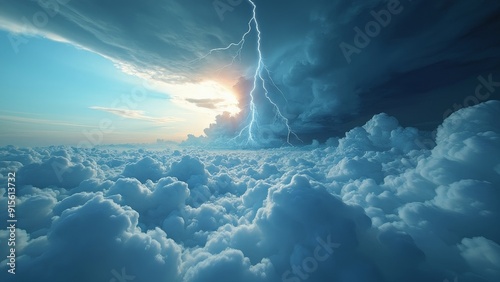 blue sky and clouds generative ai