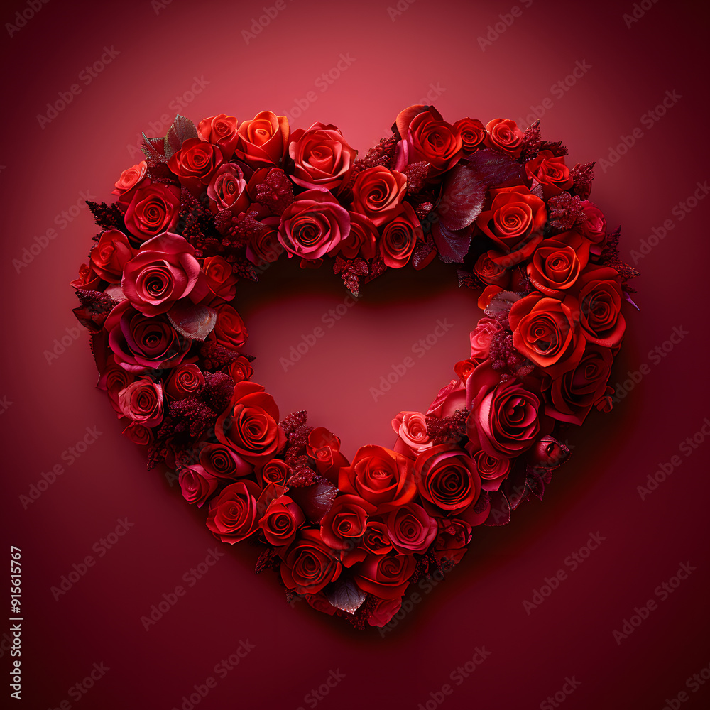 custom made wallpaper toronto digitalFrame made of roses, love card on pink background