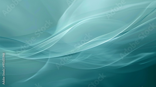 Light Abstract Teal Background with Flowing Movement, Generative AI Illustration