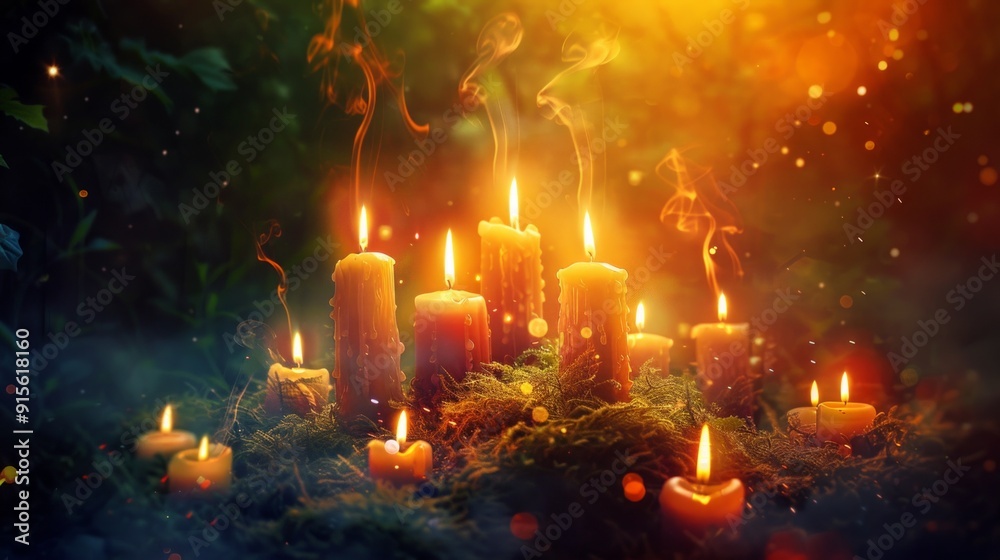 Fototapeta premium Magical Candle Rituals for Witchcraft Beginners