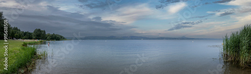 Lake. Bernsdorfer See. Saxonia Germany. Panorama. 