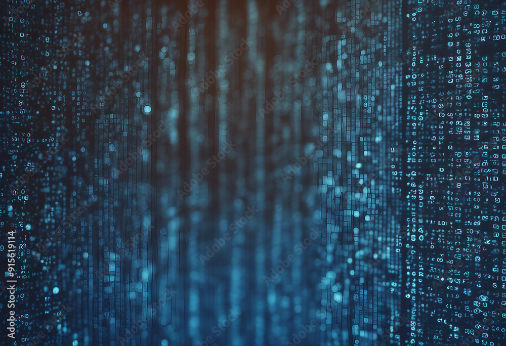Blue digital binary data on computer screen background Blue digital binary data on computer screen background