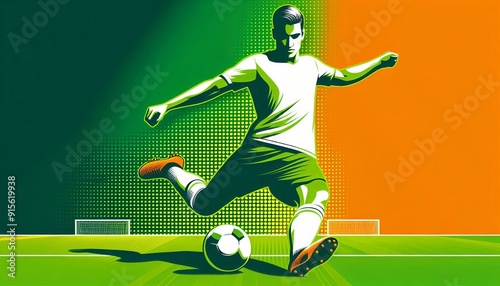 soccer player kicking ball