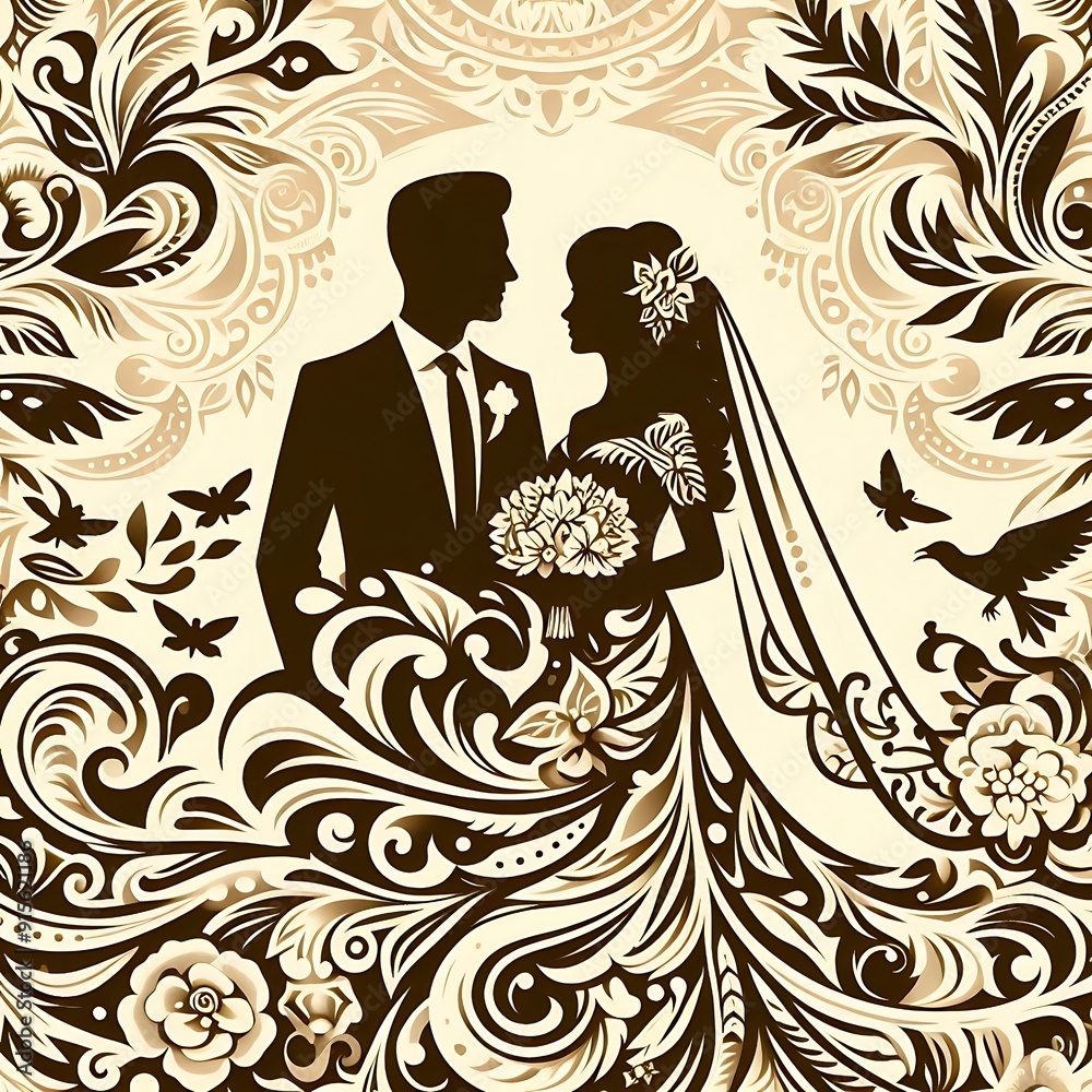 Handmade sketch Man and a woman with long hair stand and kiss. Silhouette
Handmade sketch Man and a woman with long hair stand and kiss. Silhouette