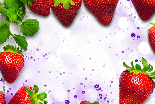Bright and Fresh Strawberry-Themed Product Background with White Space for Creative Food and Beverage Mockups