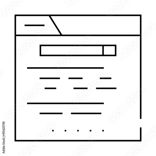 web site search line icon vector. web site search sign. isolated contour symbol black illustration