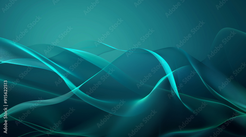 Fototapeta premium Abstract Teal Background with Flowing Movement, Generative AI Illustration