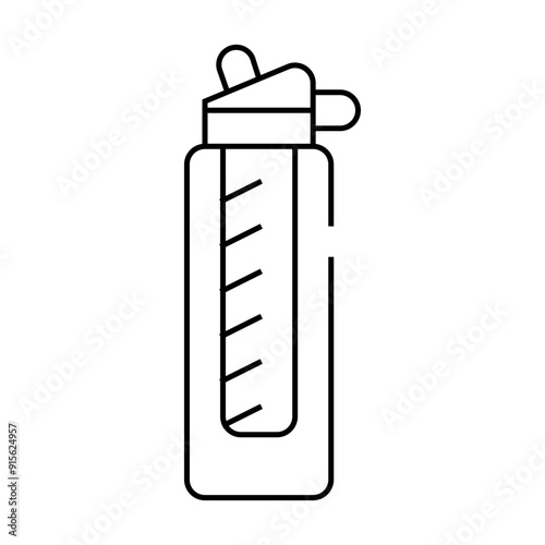 bottle with filter line icon vector. bottle with filter sign. isolated contour symbol black illustration